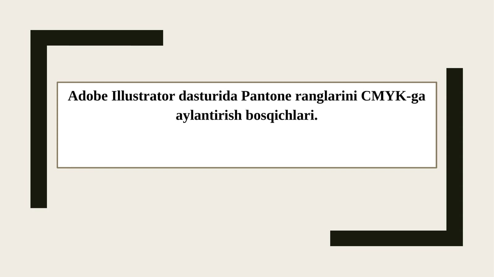Adobe Illustrator dasturida Pantone ranglarini CMYK-ga aylantirish bosqichlari