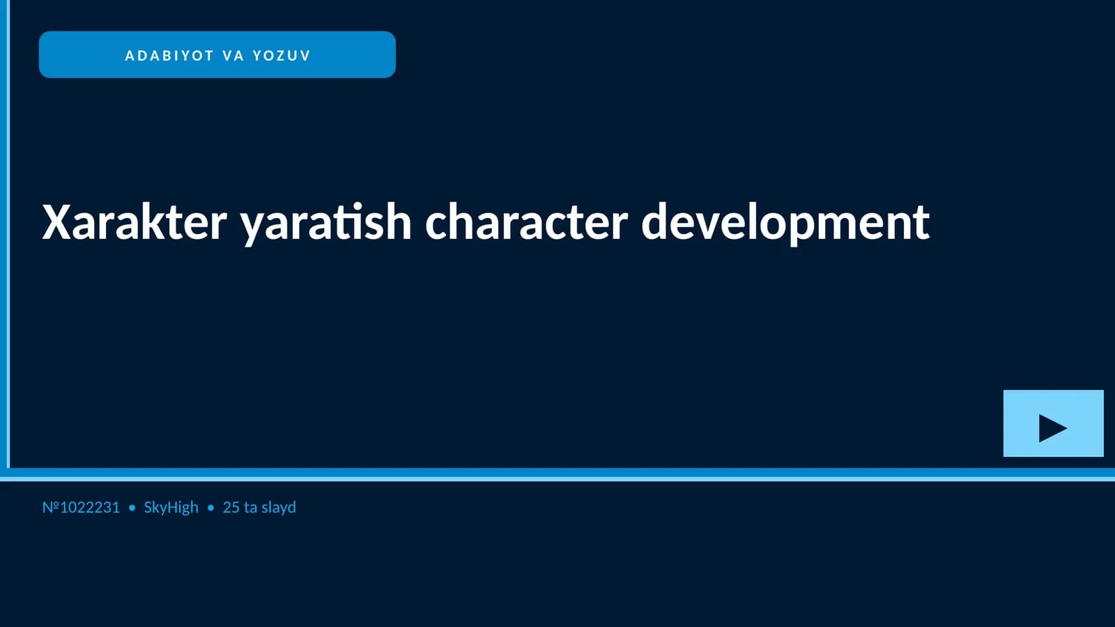 Xarakter yaratish character development