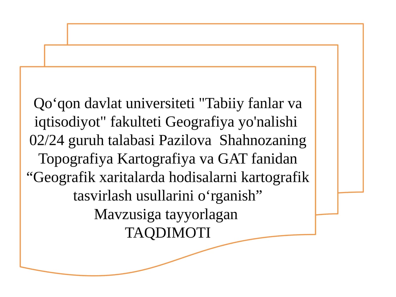 Geografik xaritalarda hodisalarni kartografik tasvirlash usullarini o'rganish