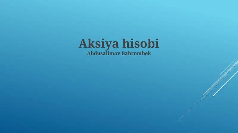 Aksiya hisobi