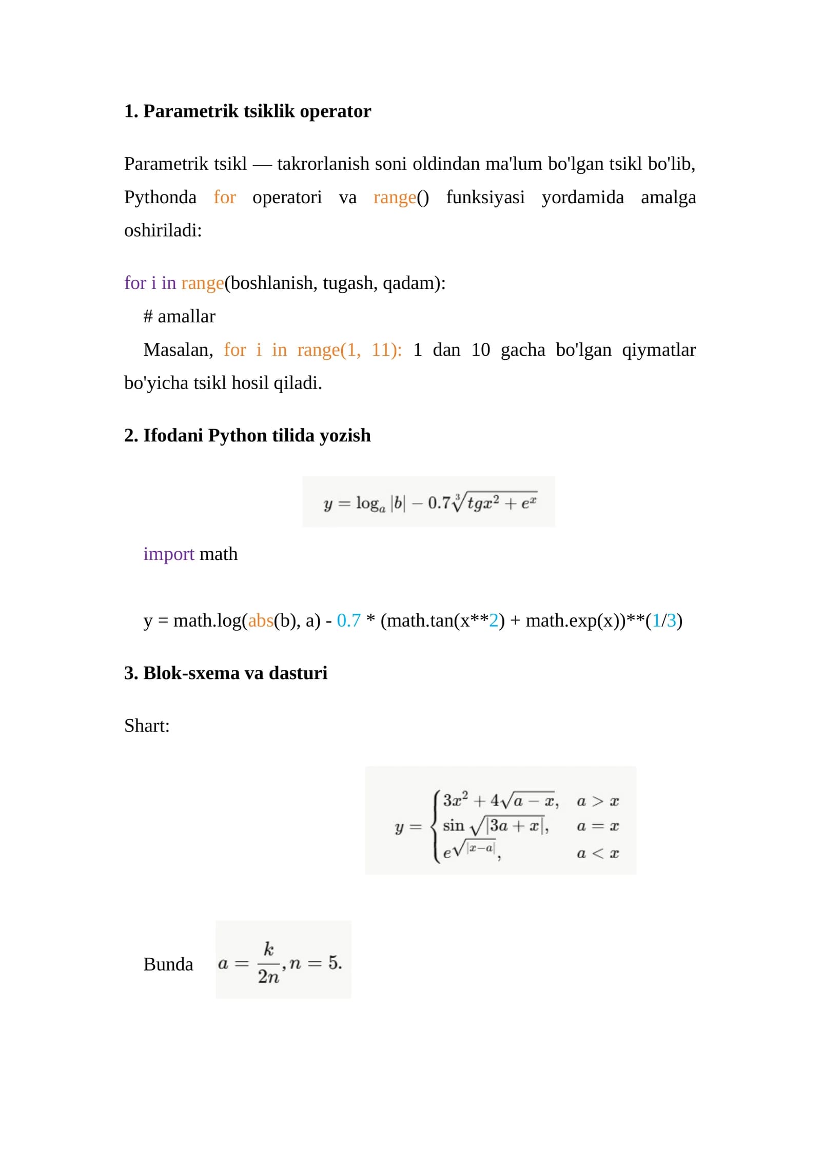 Parametrik tsiklik operator
