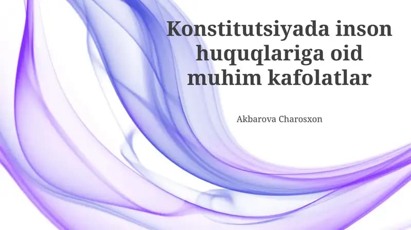 Konstitutsiyaga muhim kafolatlar
