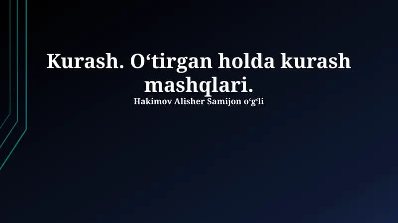 O'tirgan holda Kurash