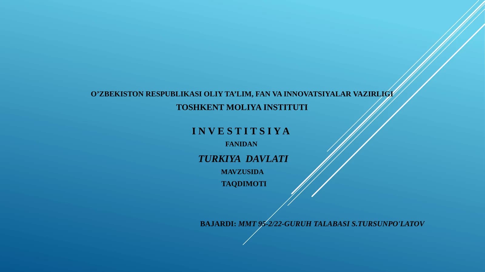 O’ZBEKISTON RESPUBLIKASI OLIY TA’LIM, FAN VA INNOVATSIYALAR VAZIRLIGI