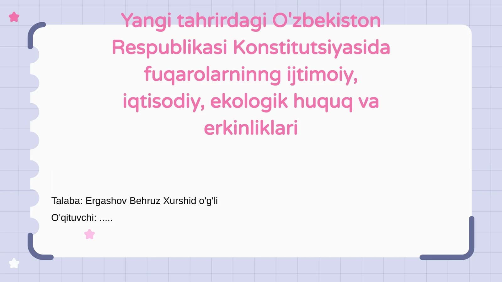 O'zbekiston Respublikasi Konstitutsiyasining Yangi Tahriri