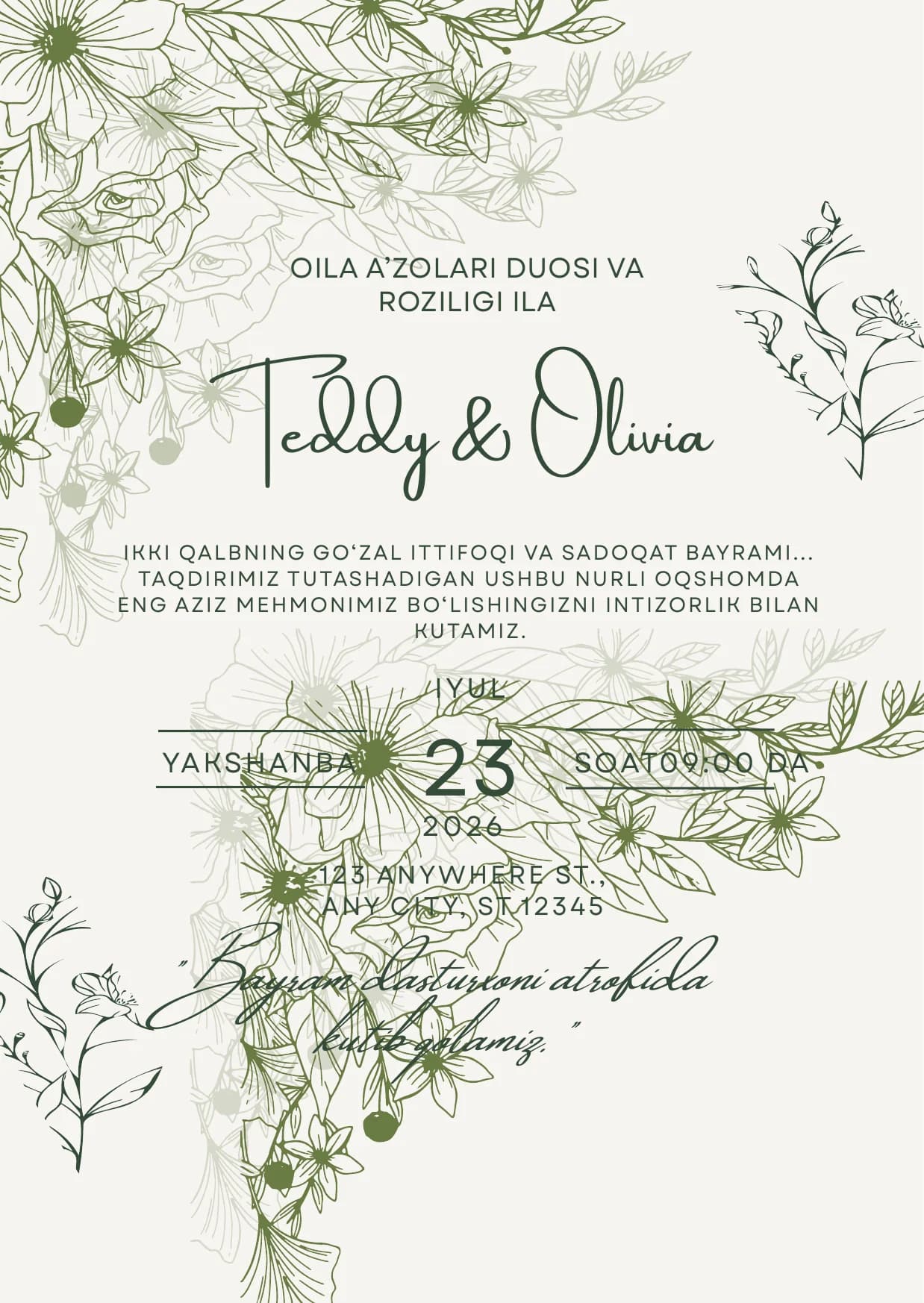 Premium to'y taklifnomasi