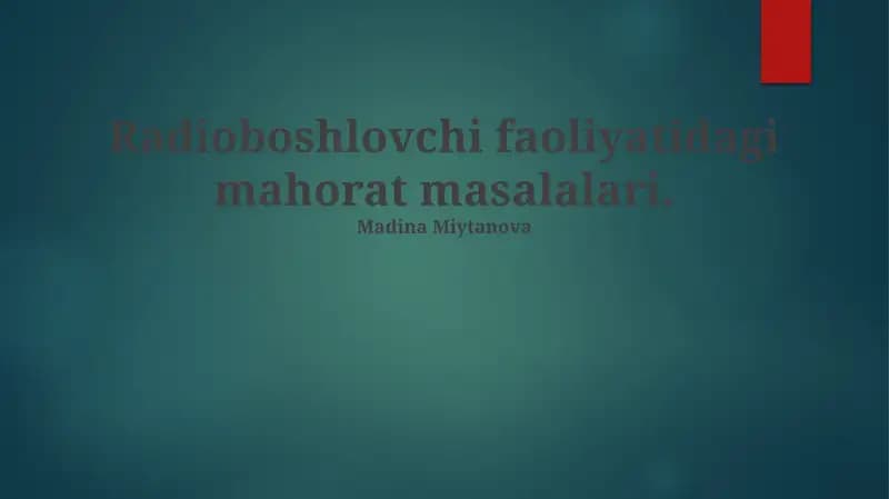 Radioeshittirishda malaka talablari va ta'lim