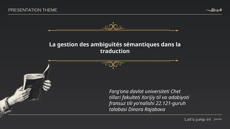 La gestion des ambiguïtés sémantiques dans la traduction