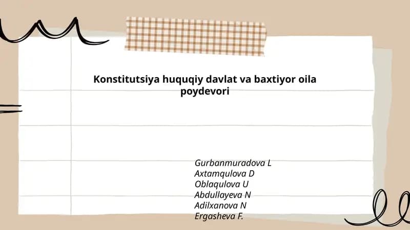 Konstitutsiya huquqiy davlat va baxtiyor oila poydevori