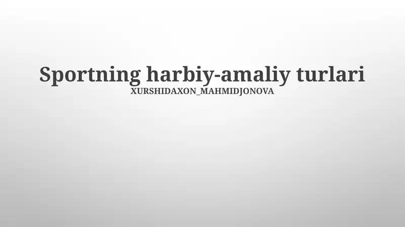 Harbiy sport turlari tarixi