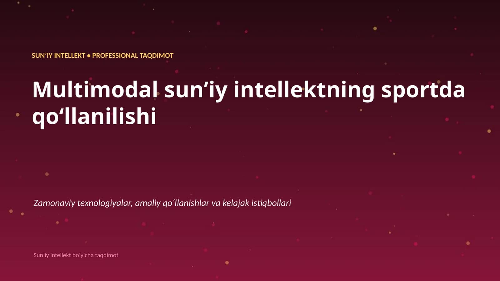 Multimodal sunʼiy intellektning sportda qoʻllanilishi