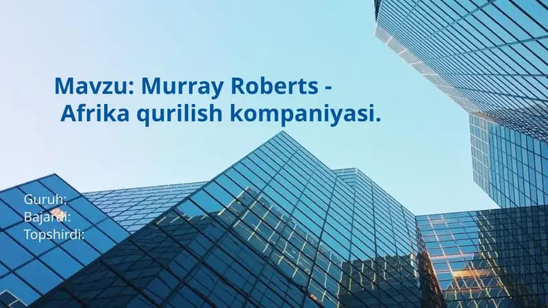 Murray Roberts - Afrikaqurilishkompaniyasi