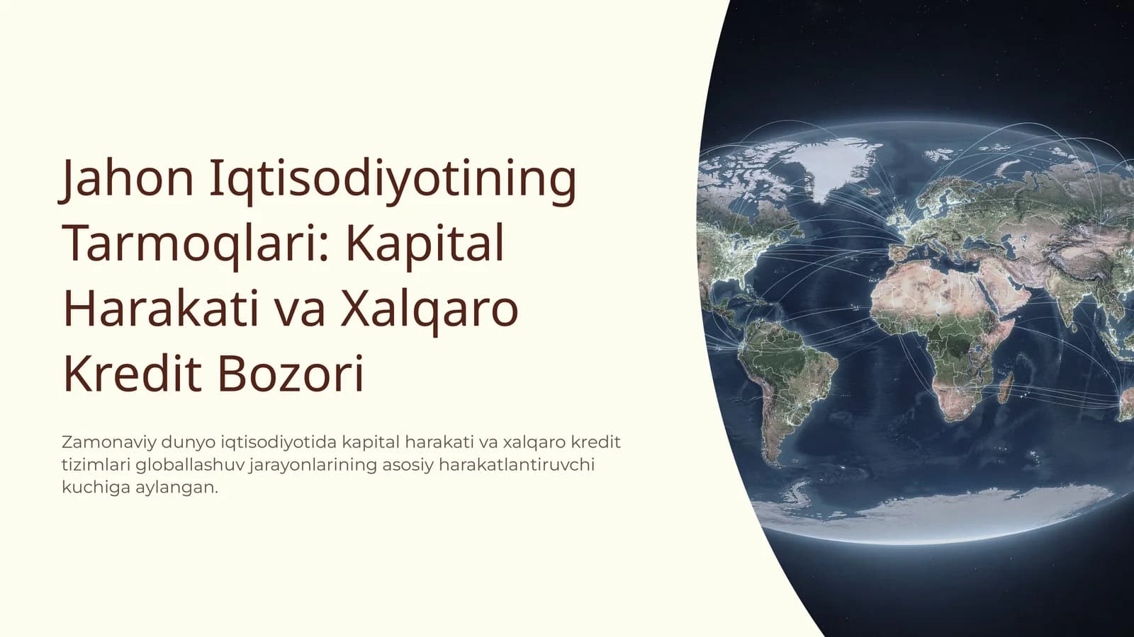 Kapital Harakati va Xalqaro Kredit Bozori
