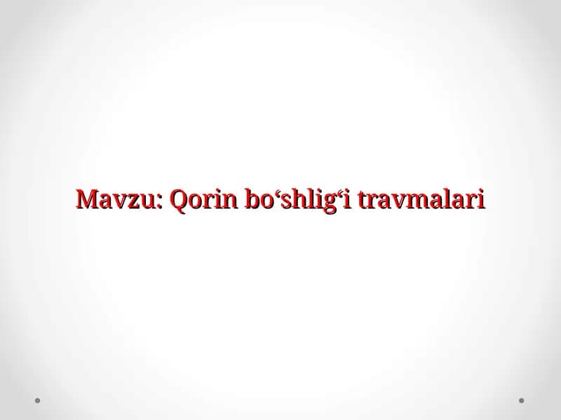 Qorinboʻshligʻitravmalari