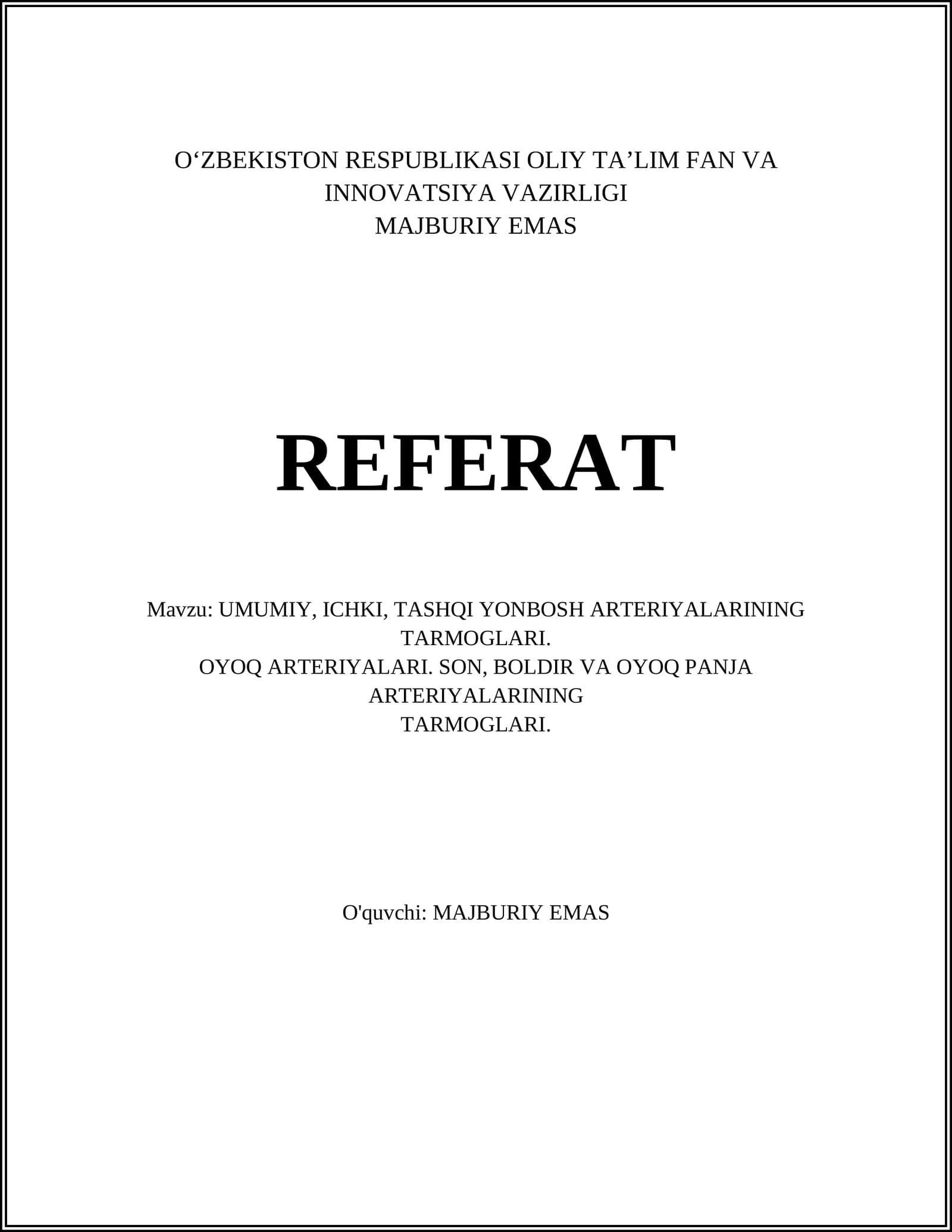 Majburiy Emas - Referat