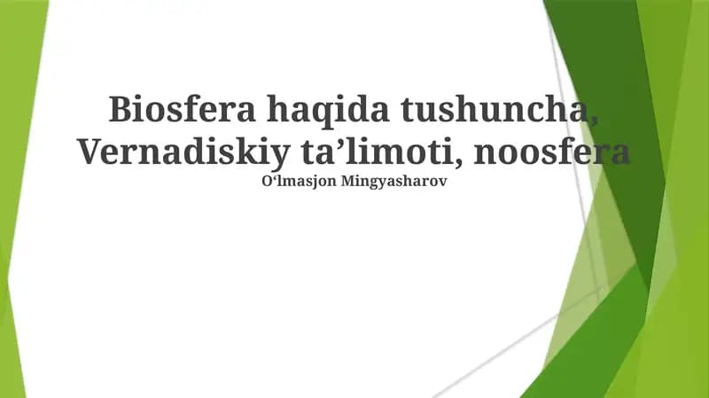 Biosfera haqida tushuncha, Vernadiskiy taʼlimoti, noosfera