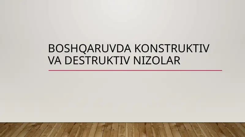 Konstruktiv va destruktiv nizolar