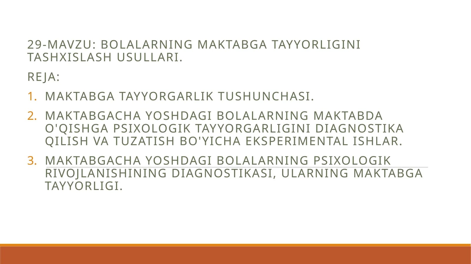 Bolalarning maktabga tayyorligini tashxislash usullari