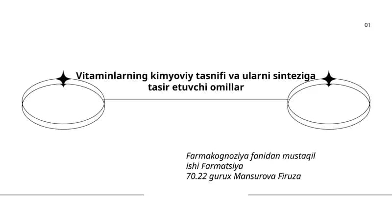 Vitaminlarning kimyoviy tasnifi va ularni sinteziga tasir etuvchi omillar