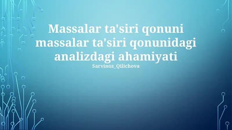 Analitik Kimyoda Qo'llanmalar