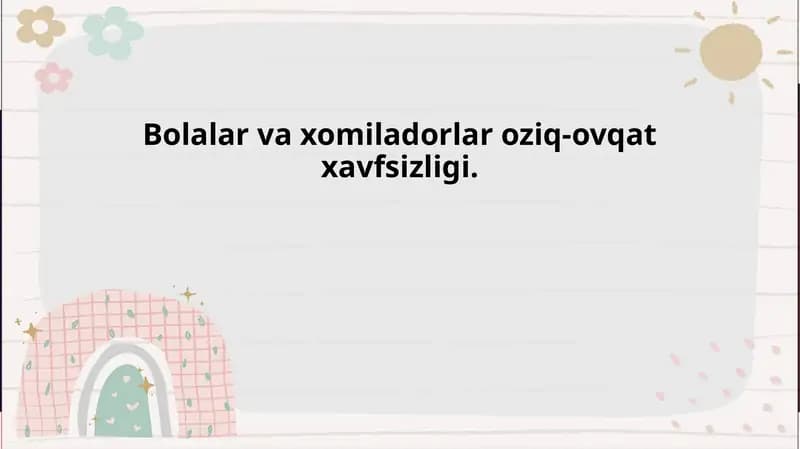 Oziq-ovqatning sifat va xavfsizlik standartlari
