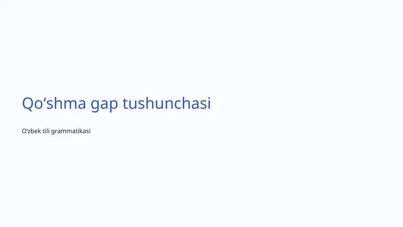Qoʻshma gap tushunchasi