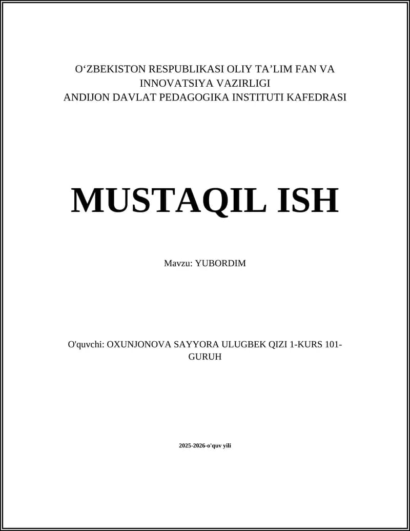 MUSTAQIL ISH