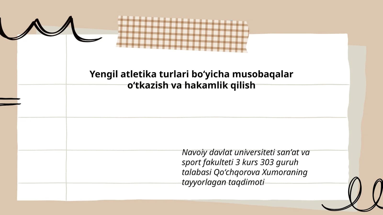 Yengil atletika turlari boʻyicha musobaqalar oʻtkazish va hakamlik qilish
