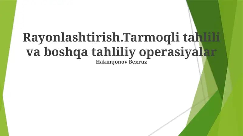 Band tahlili: nazariya va amaliyot