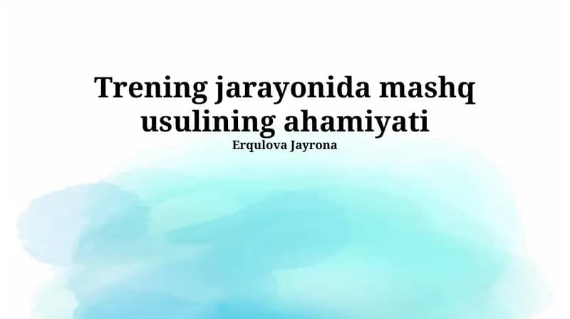 Mashq uslubi