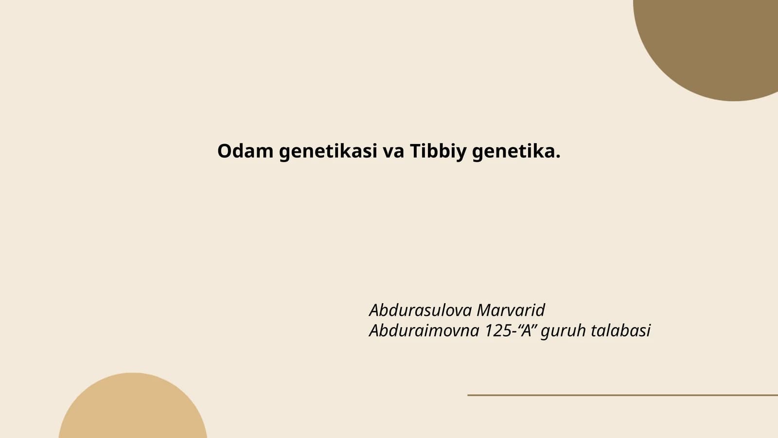 Odam genetikasi va Tibbiy genetika
