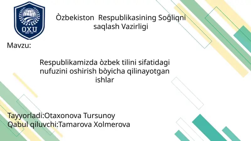 Davlat siyosati va qonunchilik sohasidagi ishlar