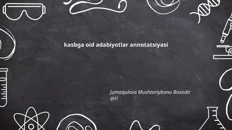kasbga oid adabiyotlar annotatsiyasi
