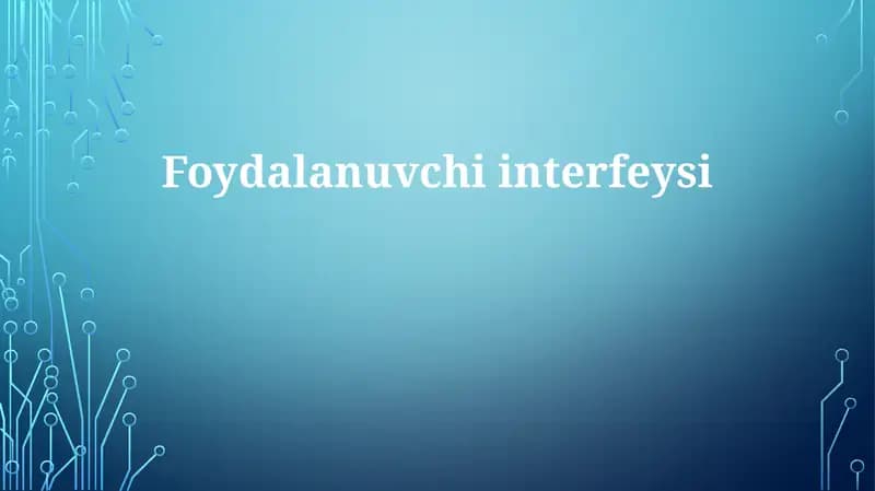 Foydalanuvchi interfeysi