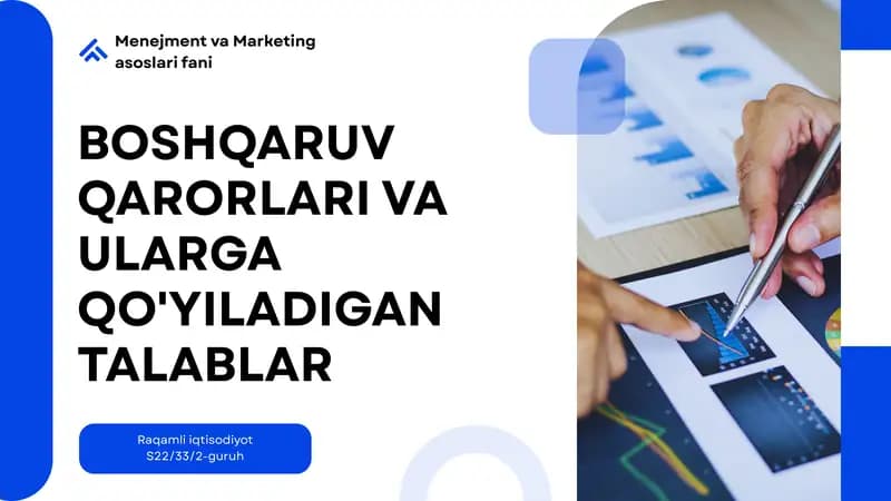 Menejment va Marketing Asoslarifani