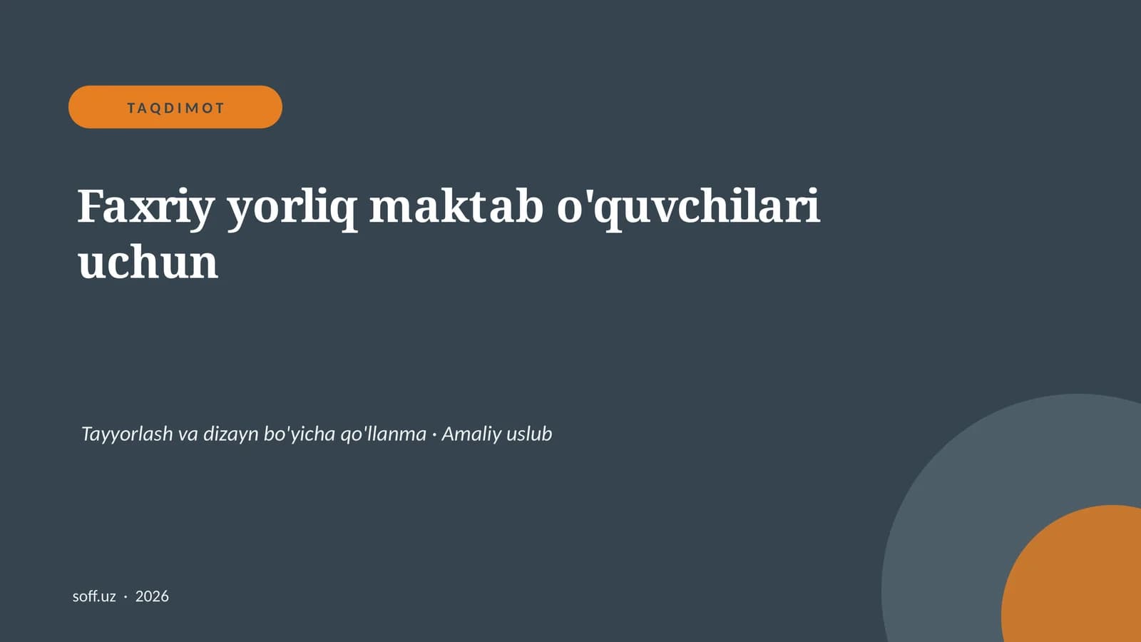 Faxriy yorliq maktab o'quvchilari uchun