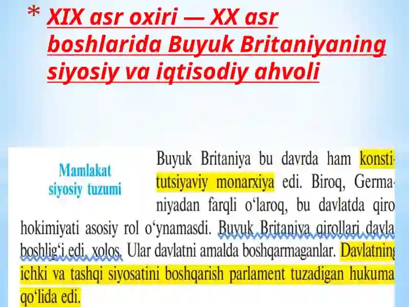 Buyuk Britaniyaning siyosiy va iqtisodiy aholi