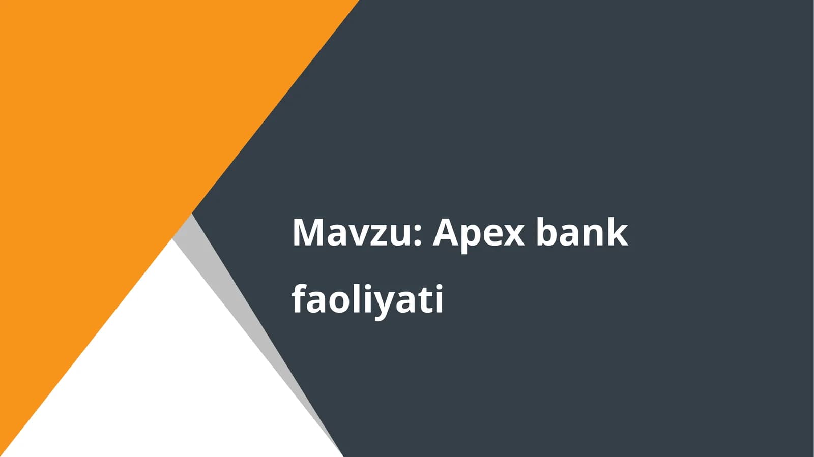 Apexbankfaoliyati