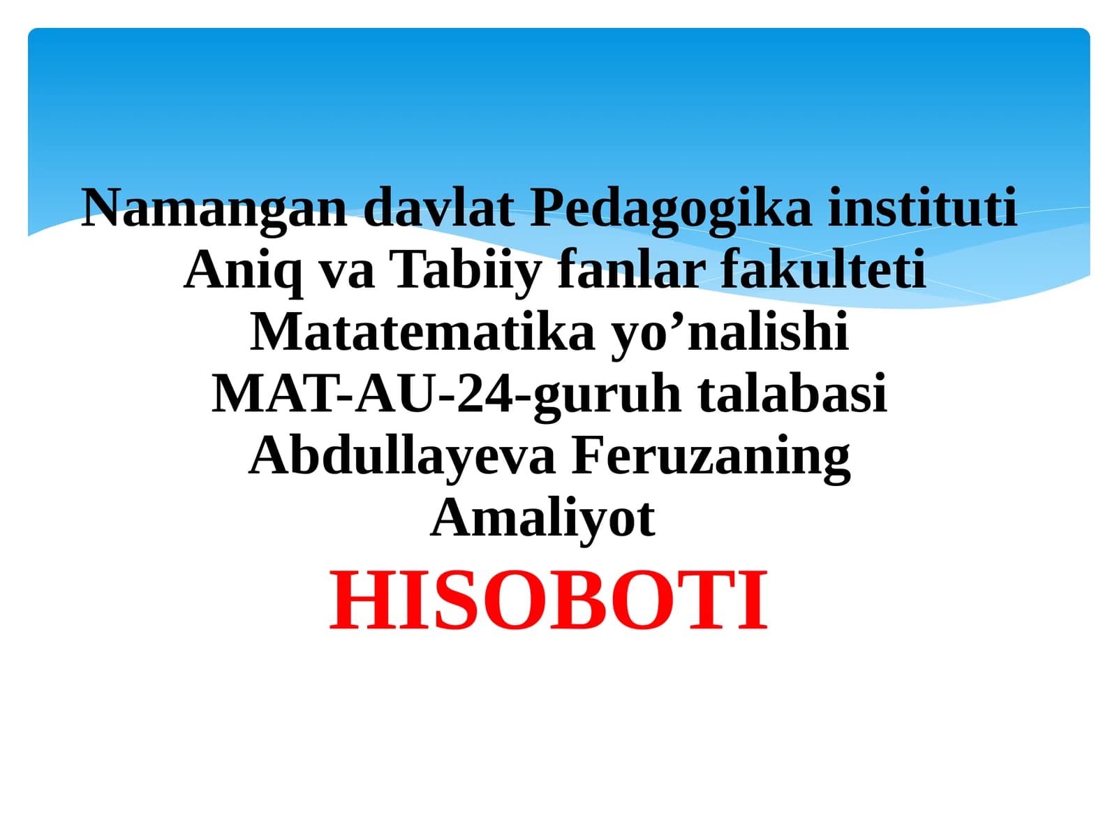 HISOBOT
