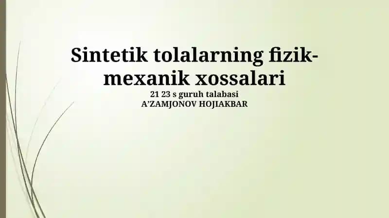 Sintetik Tolalar