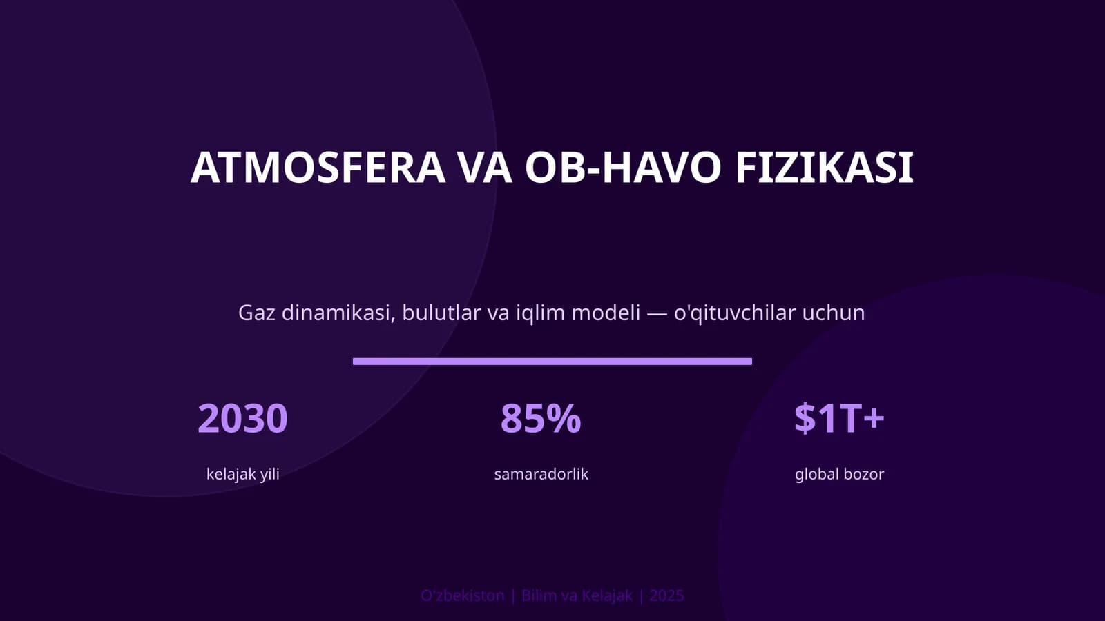ATMOSFERA VA OB-HAVO FIZIKASI