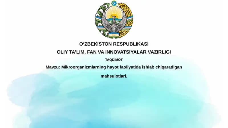 Mikroorganizmlarning hayot faoliyatida ishlab chiqaradigan mahsulotlari