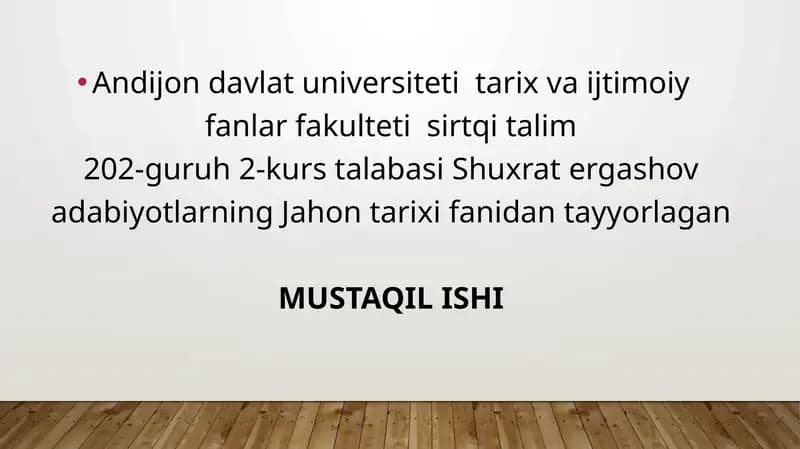 Mavzu: Ost-Indiya kompaniyasining Angliya tashqisiyosatidagi oʻrni