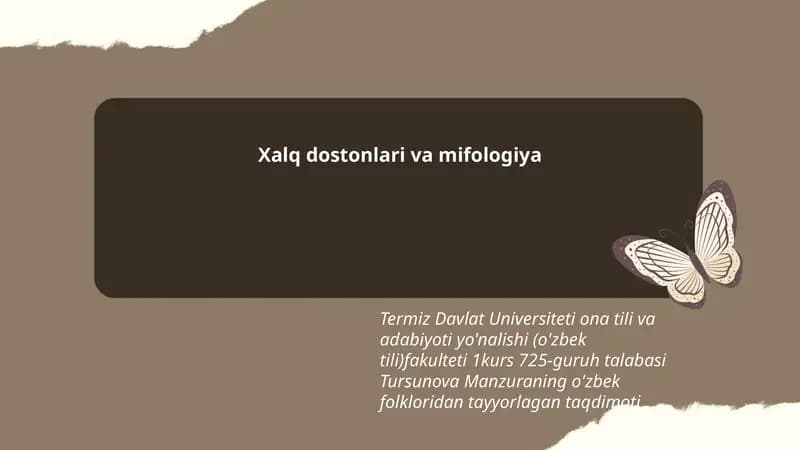 Xalq dostonlari va mifologiya
