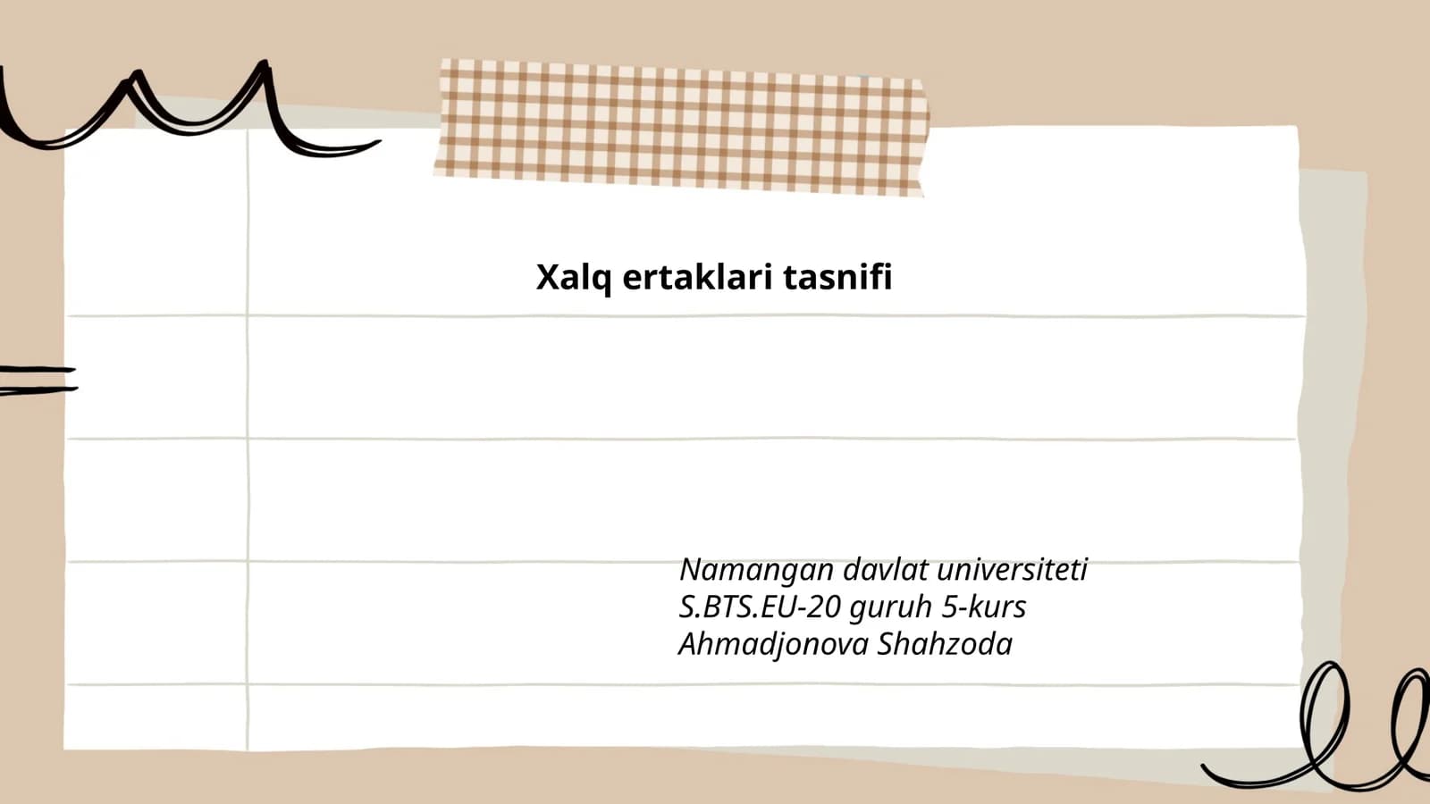 Xalq ertaklari tasnifi