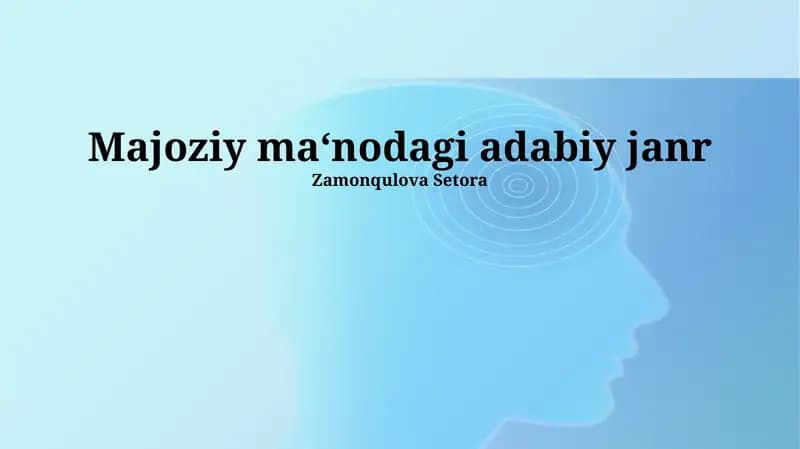 Majoziy ma‘nodagi adabiy janr