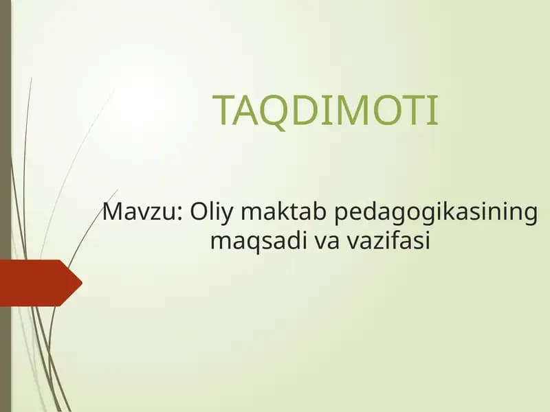 Oliy maktab pedagogikasi