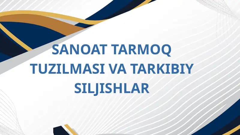 SANOAT TARMOQ TUZILMASI VA TARKIBIY SILJISHLAR