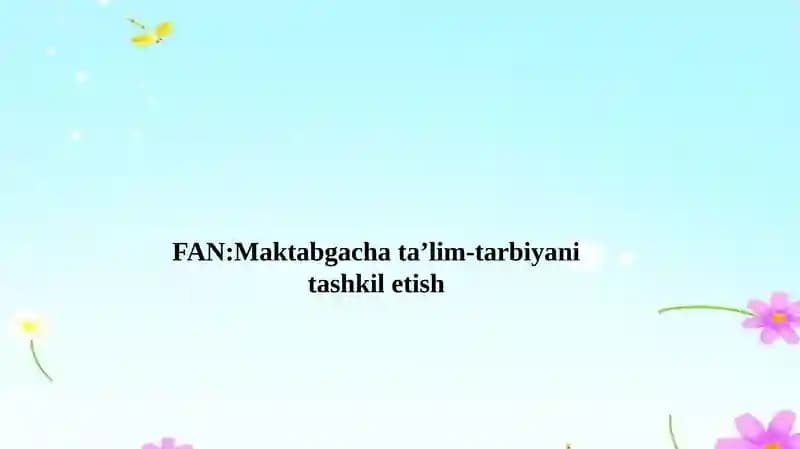 Bolalarga davlat va nodavlat maktabgacha tashkilotlarida ta’lim-tarbiya berish.