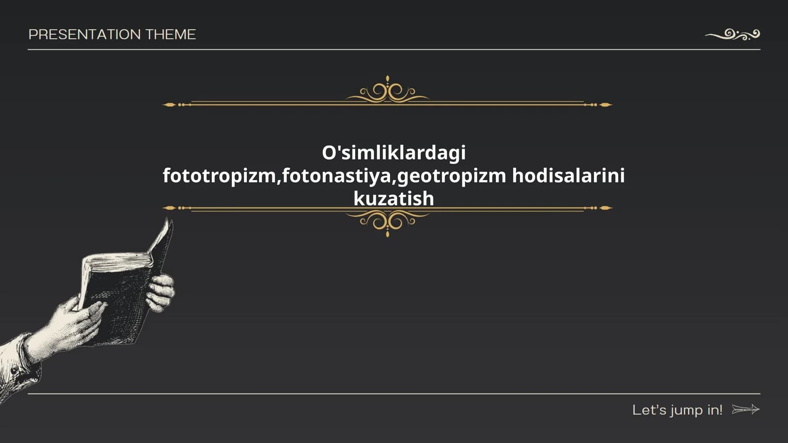 O'simliklardagi fototropizm,fotonastiya,geotropizm hodisalarini kuzatish